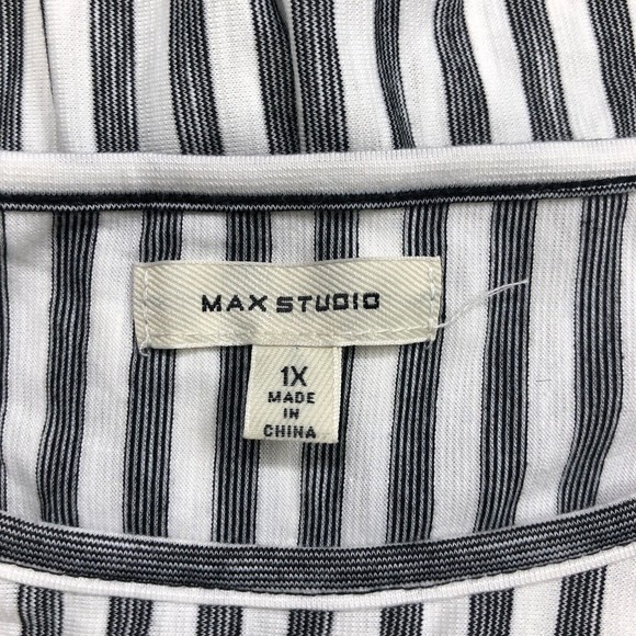 Max Studio Women 3/4 Sleeve Blouse Top Shirt Plus Size 1X Stripes M015 -19 - Picture 13 of 13